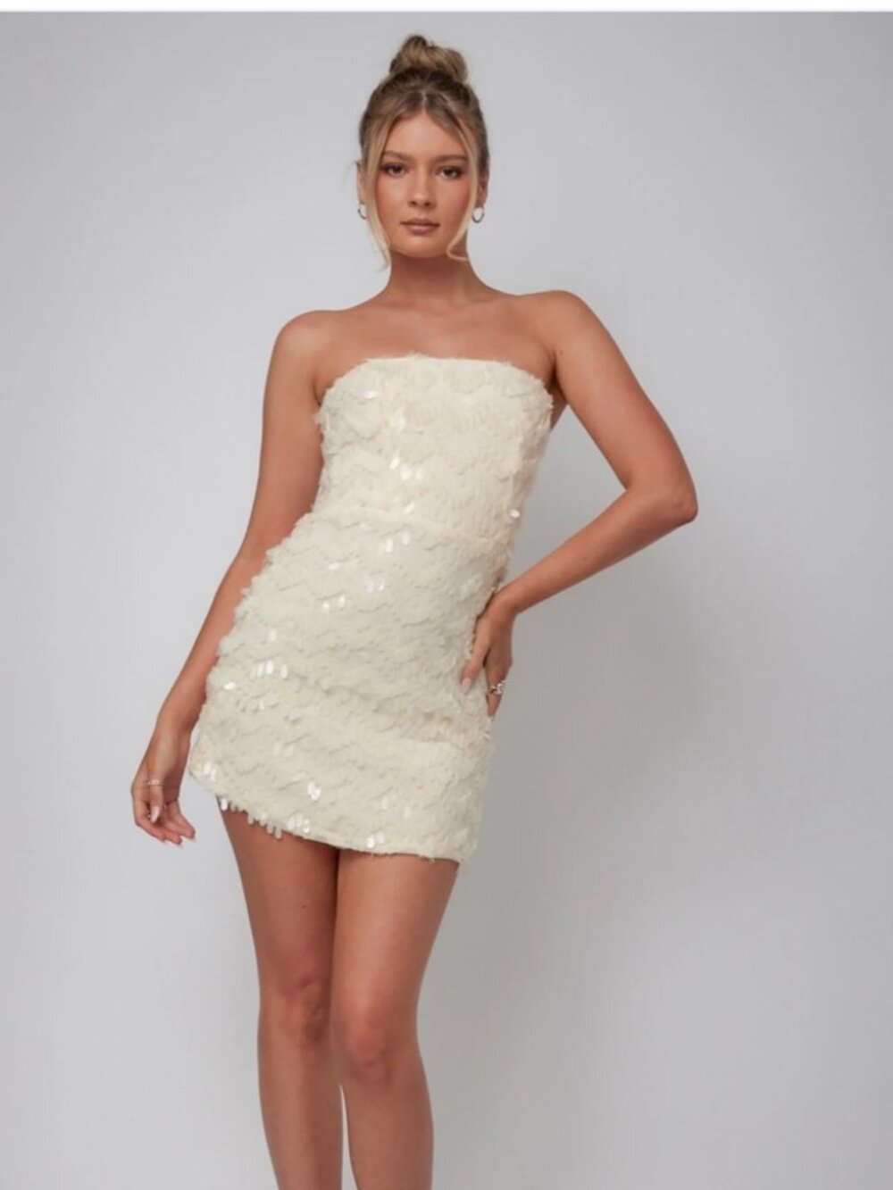 MESHKI Yolanda Sequin Mini Dress S